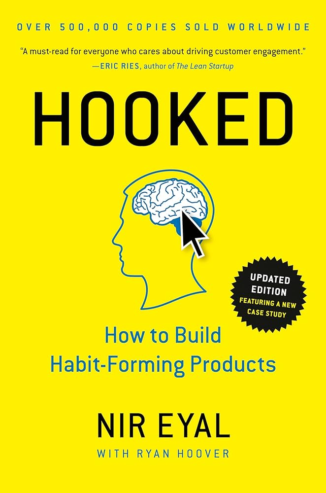 Foto da capa de “Hooked: How to Build Habit-Forming Products”, de Nir Eyal.